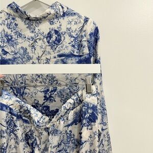 Primark Navy and White Floral Blouse